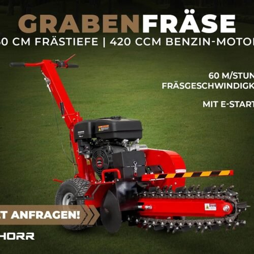 SCHORR Grabenfräse RR600GF Kabelfräse 12,4PS 420ccm E-Start Schachtfräse