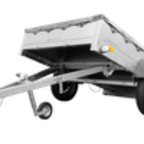 Anhänger für Pkws Garden Trailer 201 KIPP 200×125 cm 750 kg [mit Flachplane, Stützrad und Flachplaneträger]