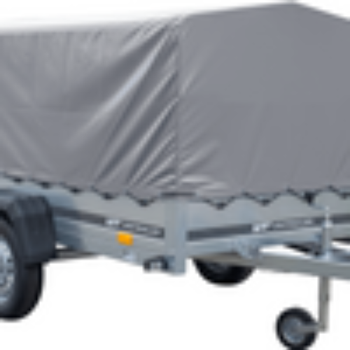 Einachsanhänger 230×125 UNITRAILER GARDEN 230 FD mit H-800-Rahmen und grauer Plane