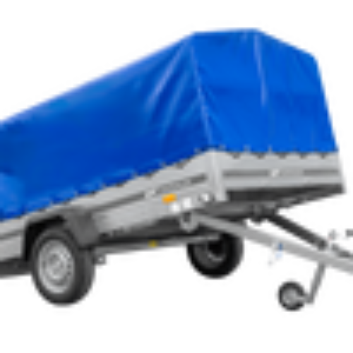 Einachsanhänger 264×150 UNITRAILER GARDEN 265 KIPP mit H-800 Rahmen und blauer Plane