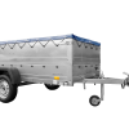 Einachsanhänger auf Federn 264×125 UNITRAILER GARDEN 264/R KIPP mit BIS-Seiten, H-0-Rahmen und blauer Plane