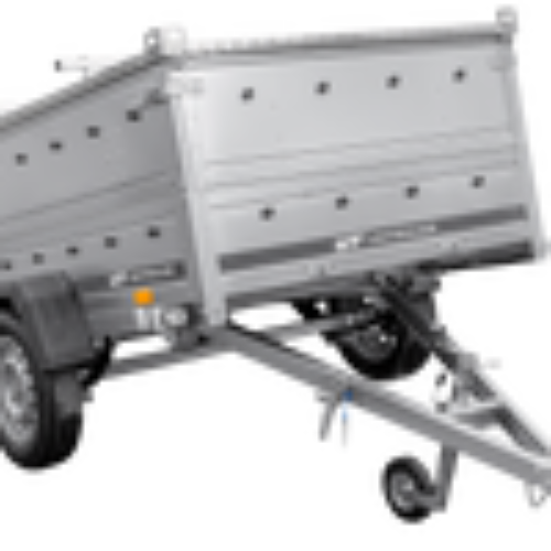 Leichtanhänger auf Federn 200×125 UNITRAILER GARDEN 201/R KIPP mit BIS-Seiten und Aluminiumabdeckung