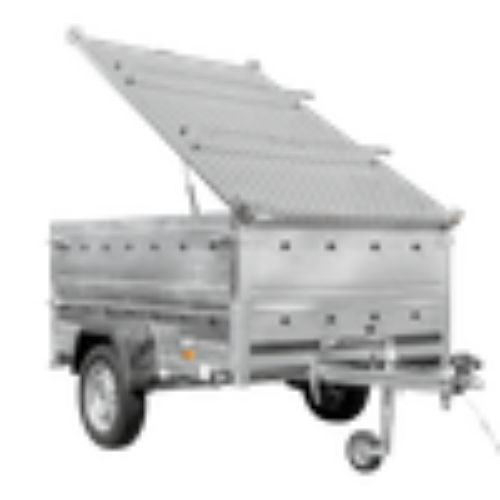 Leichter Anhänger 200×125 UNITRAILER GARDEN 201 KIPP mit BIS-Seitenwänden und Aluminiumabdeckung