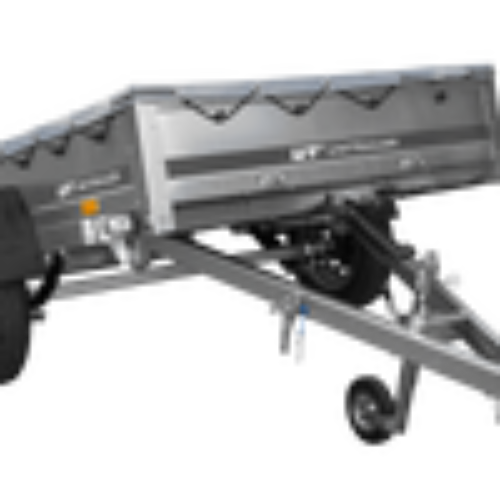 PKW-Anhänger auf Blattfedern 200×125 UNITRAILER GARDEN 201/R KIPP mit H-0 Rahmen und grauer Plane