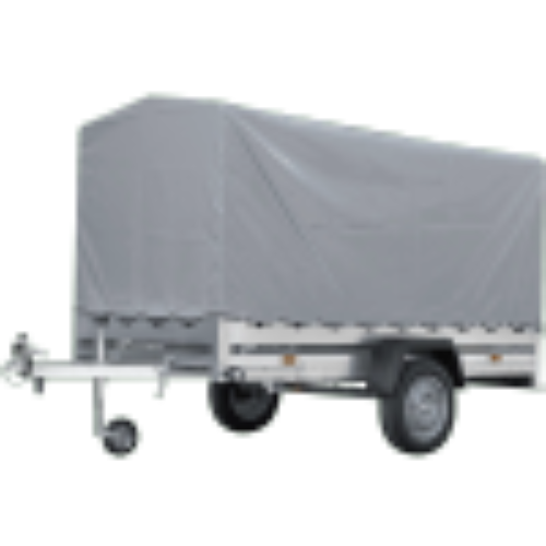 PKW-Anhänger auf Federn 264×125 UNITRAILER GARDEN 264/R KIPP mit H-1100-Rahmen und grauer Plane