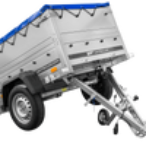 Pkw Anhänger Neu GARDEN TRAILER 150 KIPP mit zusätzlichen Bordwänden, Stützrad und blauer Flachplane