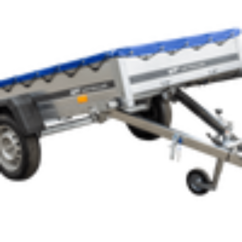 Pkw-Kippanhänger Garden Trailer 230 KIPP [230 cm x 125 cm] mit Flachplane, Stützrad und Planenträger